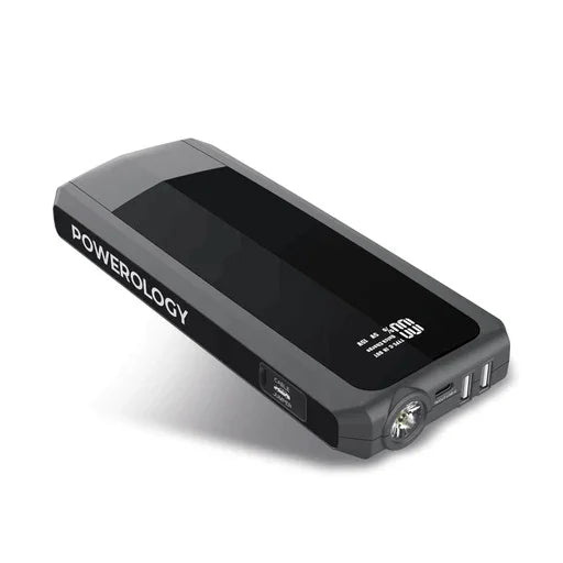 Powerology Emergency 12V Jump Starter with 16000mAh Powerbank 18W PD QC3.0 - Black - Tashqila Powerology Emergency 12V Jump Starter with 16000mAh Powerbank 18W PD QC3.0 - Black - Tashqila